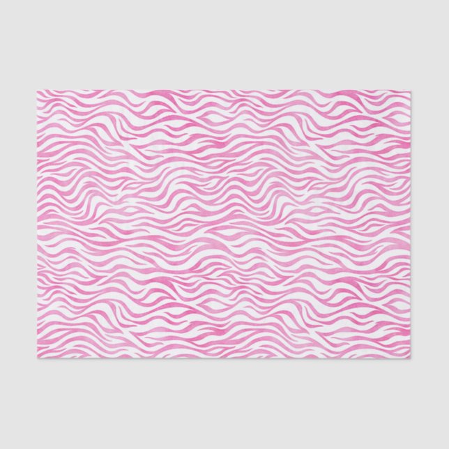 Papier Mousseline Aquarelle rose chaud Zebra Print (Recto)