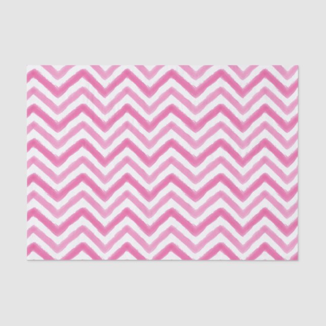Papier Mousseline Aquarelle rose Chevron Tissu Papier (Recto)