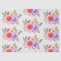 Aquarelle Rose colorée Motif floral