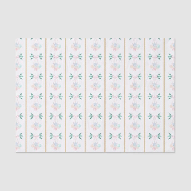 Papier Mousseline Aquarelle rose et vert Noël Grandennelle (Recto)