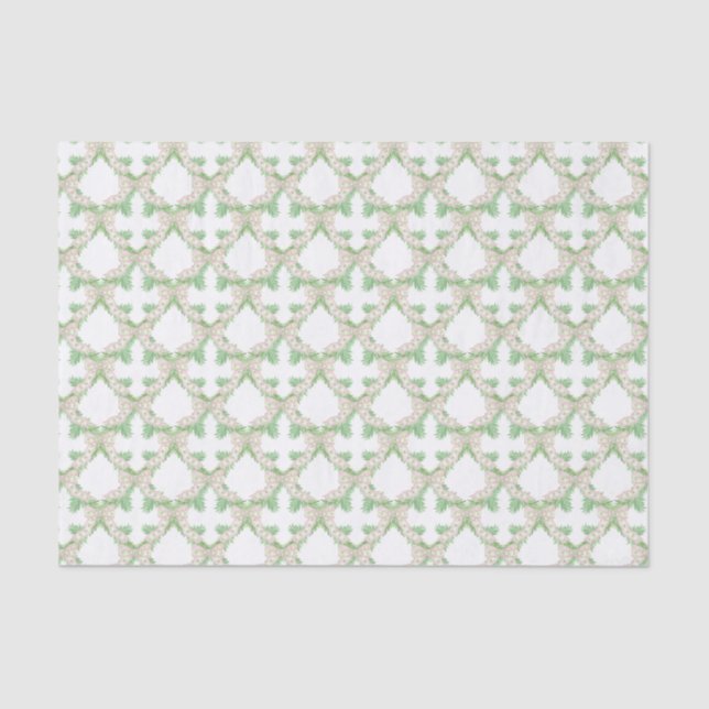 Papier Mousseline Aquarelle rose et vert Papillon Vaches Garland (Recto)