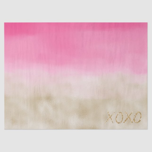 Papier Mousseline Aquarelle rose Glam Gold Tie Dye XOXO Parties scin (Recto)