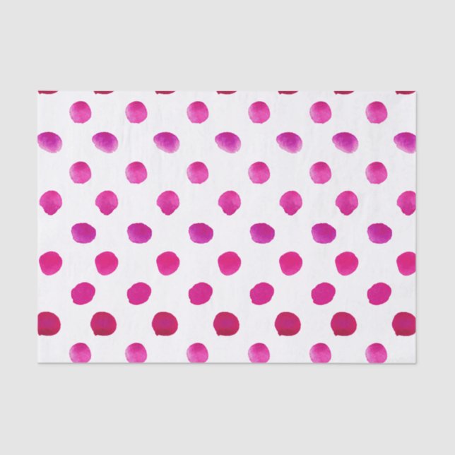 Papier Mousseline Aquarelle rose pois (Recto)