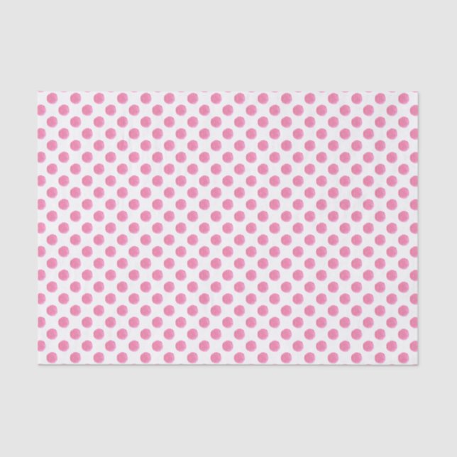 Papier Mousseline aquarelle rose pois dotty design (Recto)