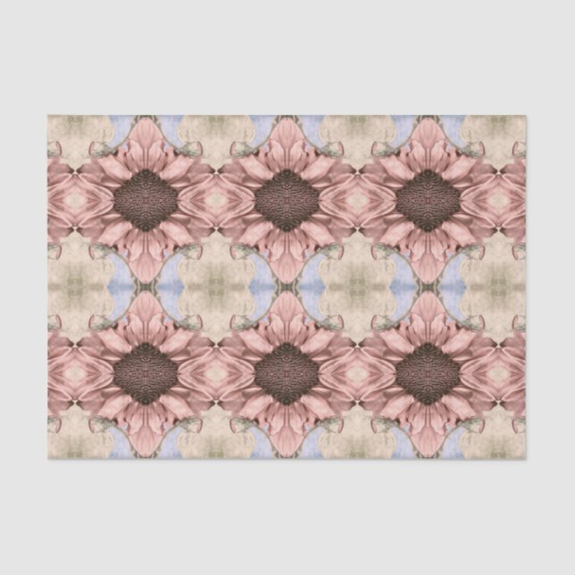 Papier Mousseline Aquarelle rose rose florale de tournesol Art russe (Recto)