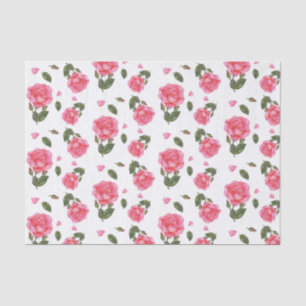 Papier Mousseline Aquarelle rose rose illustration botanique