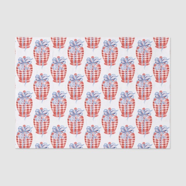 Papier Mousseline Aquarelle Rouge Blanc & Bleu Patriotique Ginger Ja (Recto)