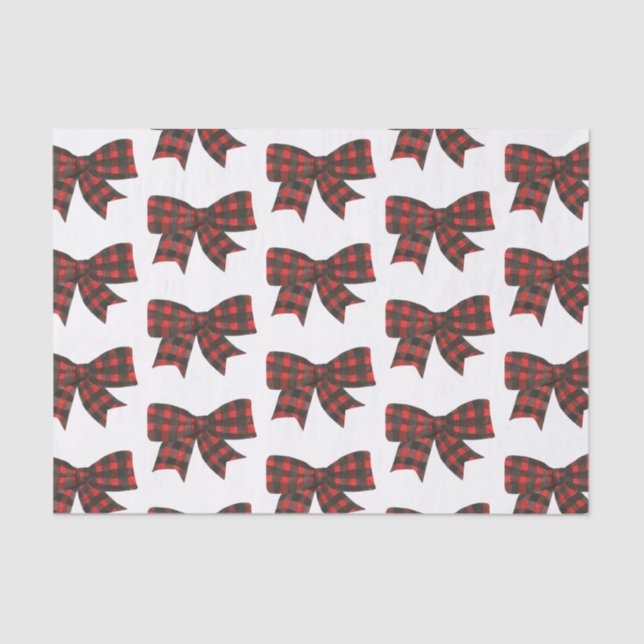 Papier Mousseline Aquarelle rouge et noir bison plate Bow (Recto)