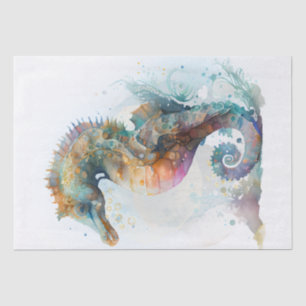 Papier Mousseline Aquarelle Sea Horse