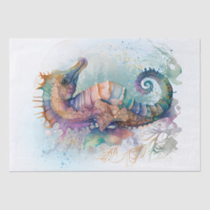 Papier Mousseline Aquarelle Sea Horse