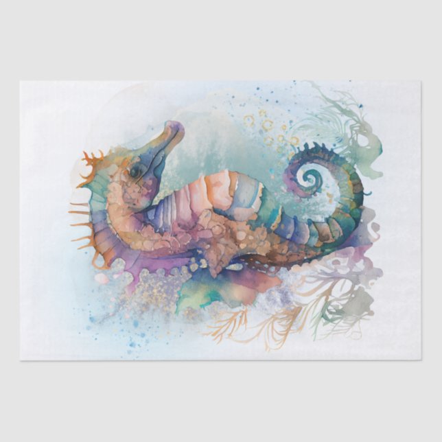 Papier Mousseline Aquarelle Sea Horse (Recto)