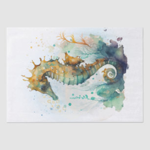 Papier Mousseline Aquarelle Sea Horse