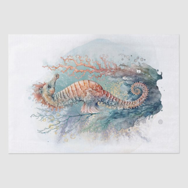 Papier Mousseline Aquarelle Sea Horse (Recto)