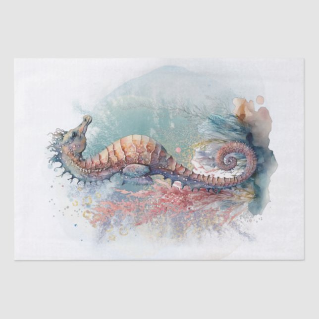 Papier Mousseline Aquarelle Sea Horse (Recto)