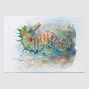 Papier Mousseline Aquarelle Sea Horse