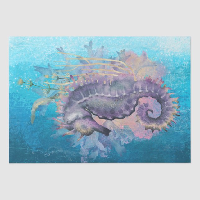 Papier Mousseline Aquarelle Sea Horse (Recto)