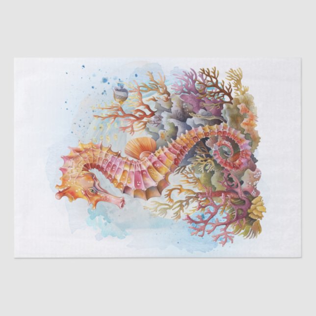Papier Mousseline Aquarelle Seahorse (Recto)