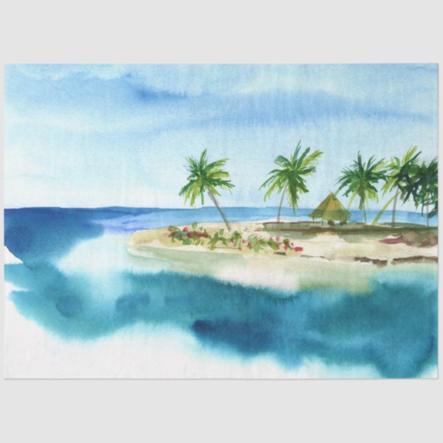 Papier Mousseline Aquarelle Seascapes Series Design 2 (Recto)