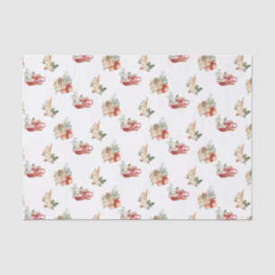 Papier Mousseline Aquarelle simple hiver rouge esthétique Noël