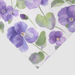 Papier Mousseline Aquarelle Style Pansy violet Type Fleurs