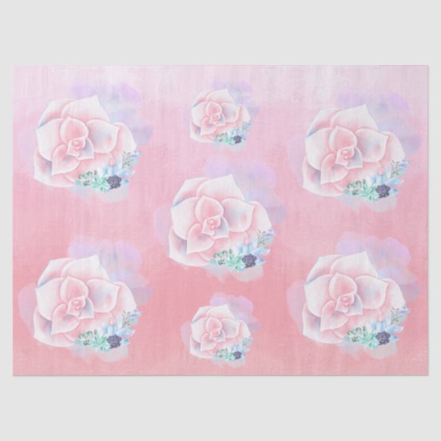 Papier Mousseline Aquarelle Succulente (Recto)