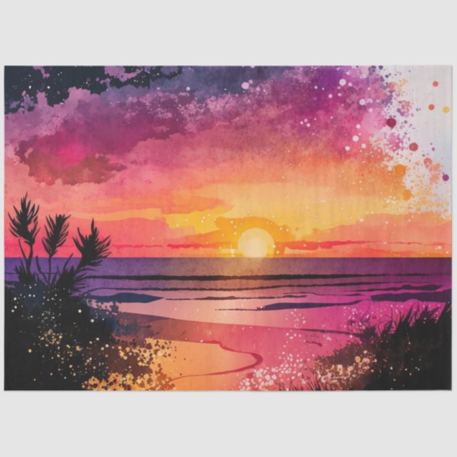 Papier Mousseline Aquarelle Sunset Series Design 10 (Recto)