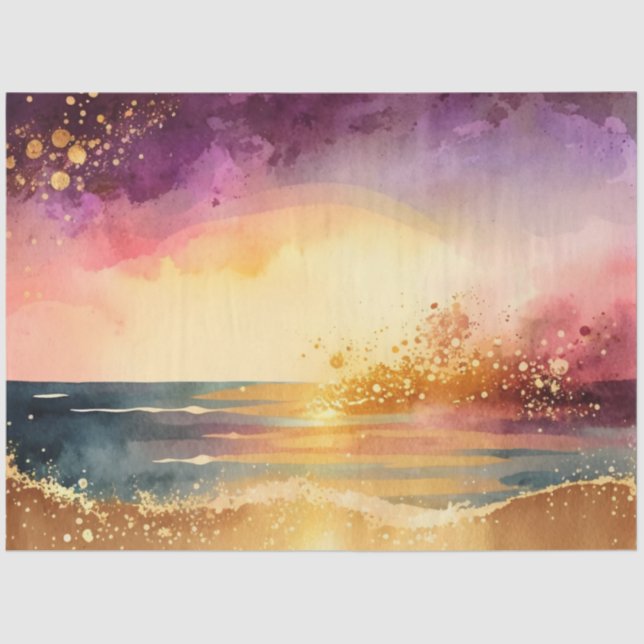 Papier Mousseline Aquarelle Sunset Series Design 9 (Recto)