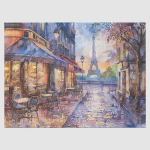 Papier Mousseline Aquarelle Tour Eiffel Vintage Découpage