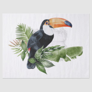 Papier Mousseline Aquarelle tropicale du perroquet toucan