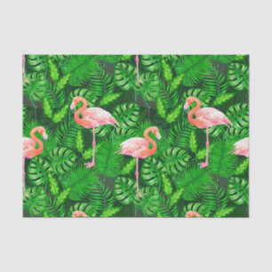 Papier Mousseline Aquarelle tropicale Flamant rose