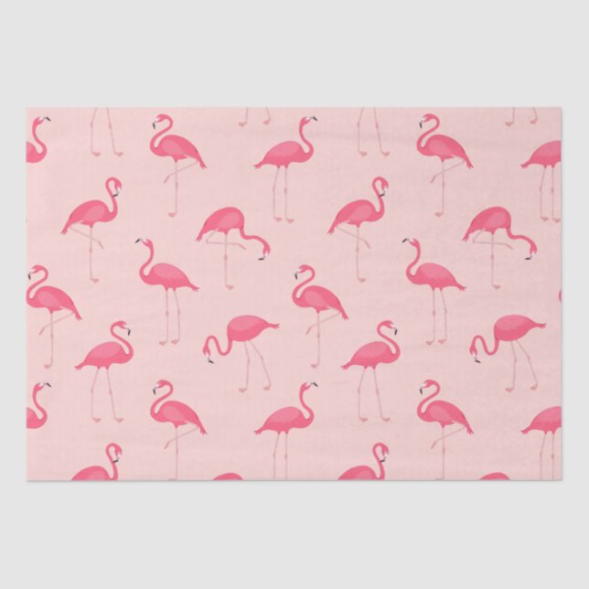 Papier Mousseline Aquarelle tropicale Flamingo rose pâle (Recto)