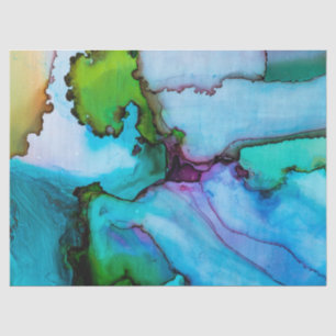 Papier Mousseline Aquarelle turquoise brillante 17x23 Découpage