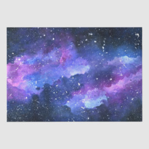 Papier Mousseline Aquarelle Universe de l'espace galaxique violet
