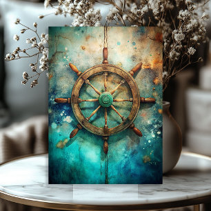 Papier Mousseline Aquarelle vintage boussole carte nautique