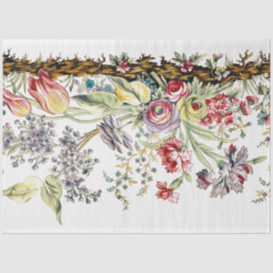 Papier Mousseline Aquarelle Vintage colorée Florale