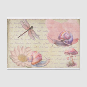 Papier Mousseline aquarelle Vintage dragonfly Snoupage