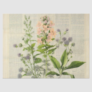 Papier Mousseline Aquarelle vintage Fleur sauvage naturel