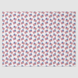 Papier Mousseline Aquarelle Waving USA Drapeau Répéter le Motif
