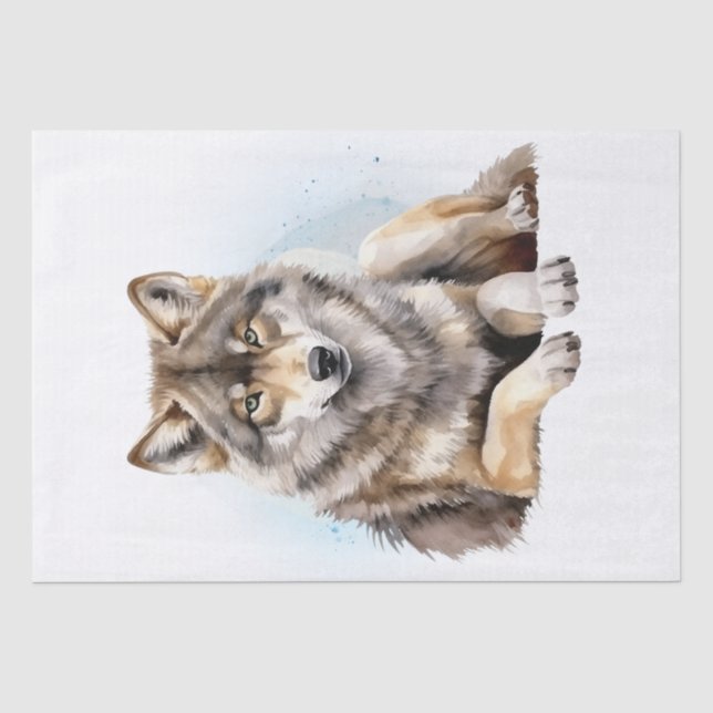 Papier Mousseline Aquarelle Wolf (Recto)