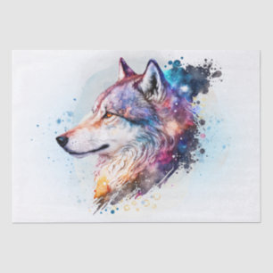 Papier Mousseline Aquarelle Wolf