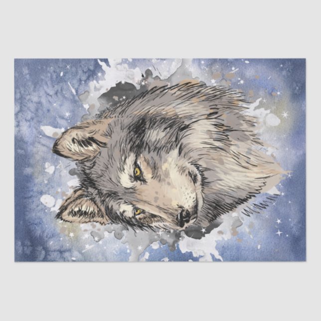 Papier Mousseline Aquarelle Wolf (Recto)