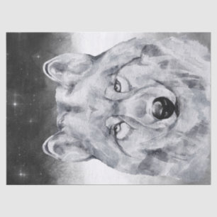 Papier Mousseline Aquarelle Wolf