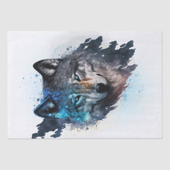 Papier Mousseline Aquarelle Wolf (Recto)