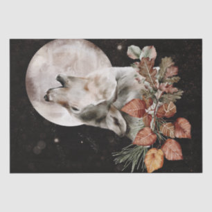 Papier Mousseline Aquarelle Wolf Automne automne