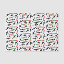 AR-15 Papier de tissu de Noël HO HO HO HO POW PEW 