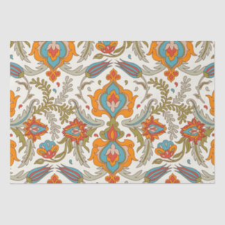 Papier Mousseline Arabe Boho élégant Floral Peacock marocain