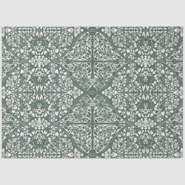 Papier Mousseline Arabesque Floral Vines Forêt Ivory LG Découpage (Recto)