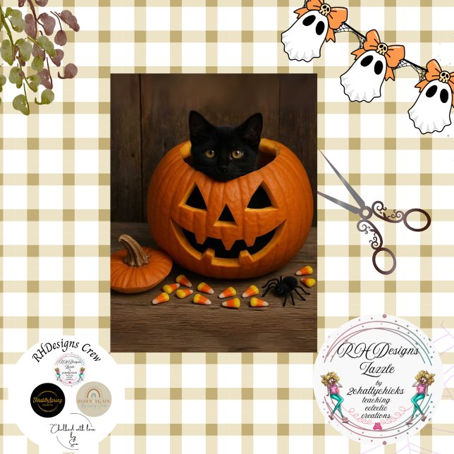 Papier Mousseline Araignée de chat noir Citrouille de découpage pour (Créateur téléchargé)