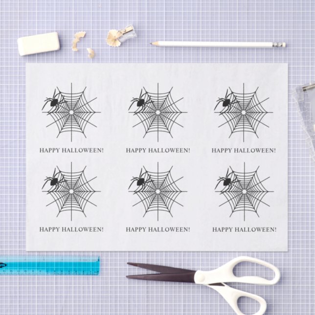 Papier Mousseline Araignées Et Spiderweb Simple Halloween heureux (Artisanat)