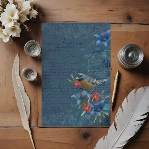 Papier Mousseline Arboretum vintage - Découpage florale Lilly